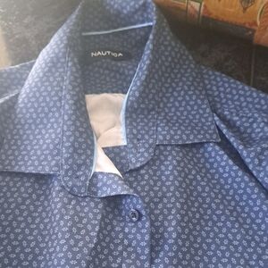 Nautica Navy Floral Button-Up Shirt